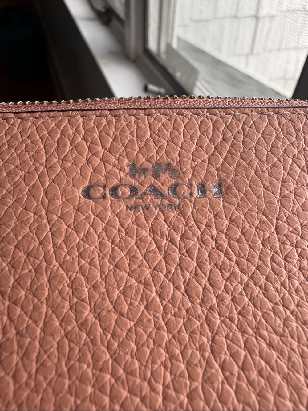 Coach Peach Wristlet